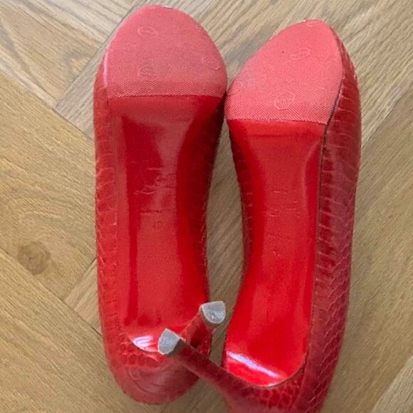 Christian Louboutin No Matter 85 Watersnake Lucido, Rouge Lipstick Red 40 - Picture 6 of 9